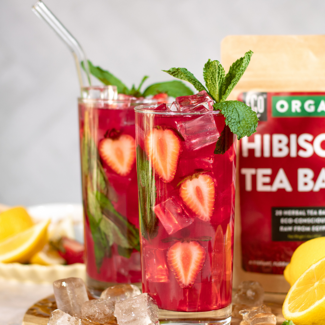 Strawberry Hibiscus Mint Iced Tea Lemonade