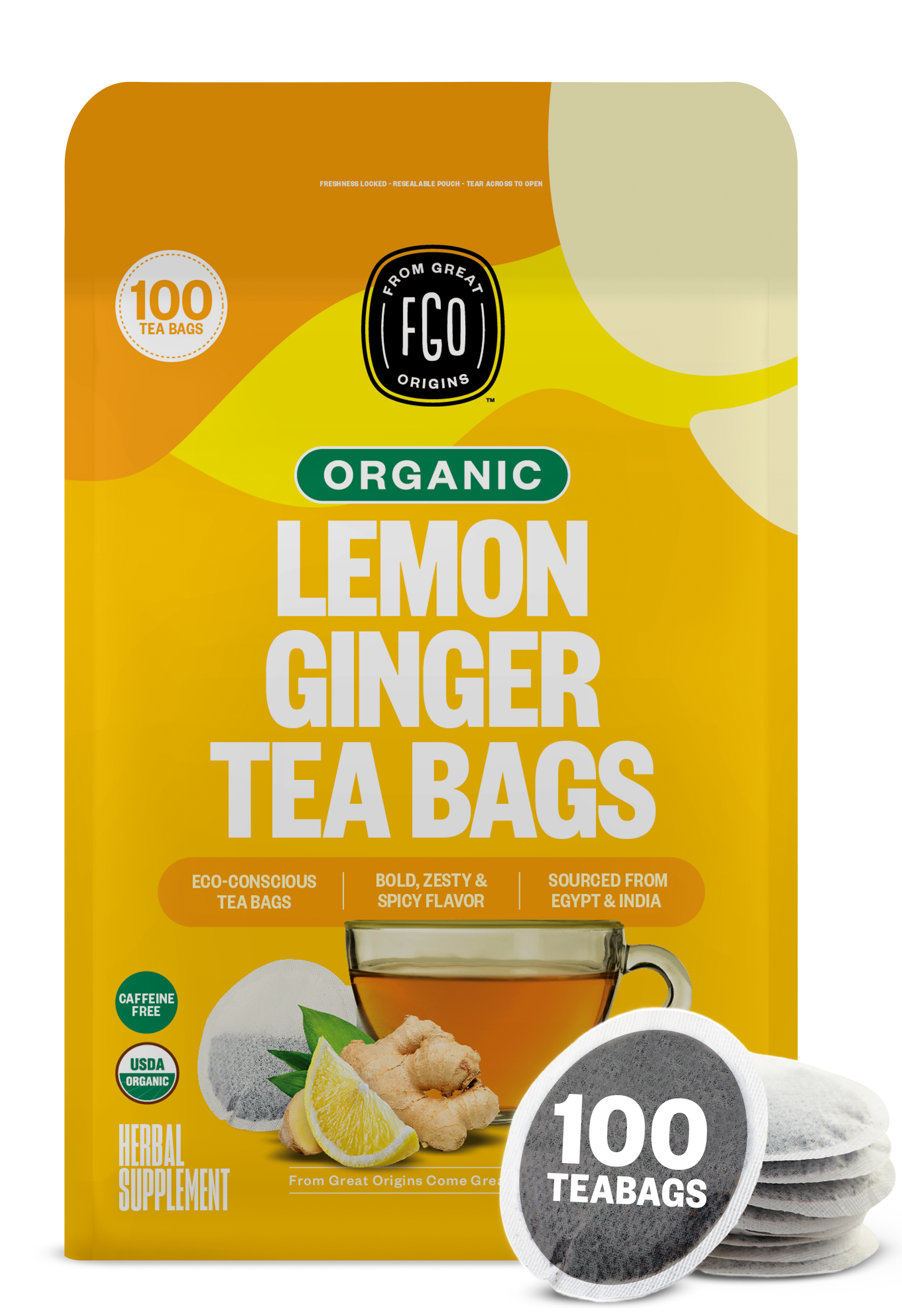 Lemon Ginger Tea Bags – FGO - From Great Origins Lemon Ginger Tea Bags – FGO - From Great Origins