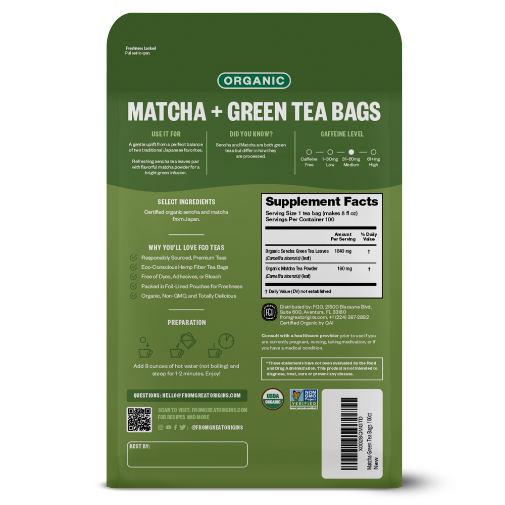 Matcha + Green Tea Bags
