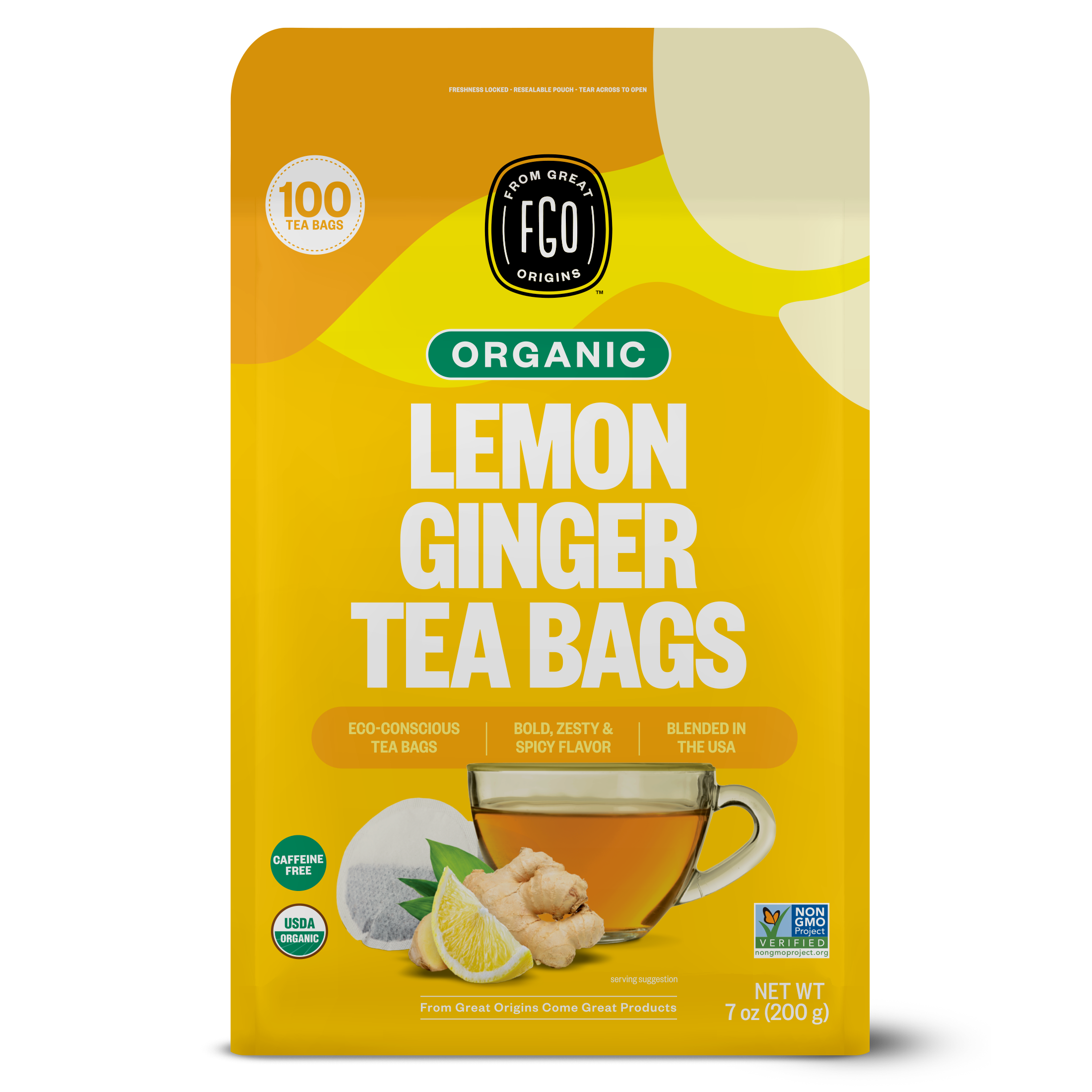 Lemon Ginger Tea Bags – FGO - From Great Origins