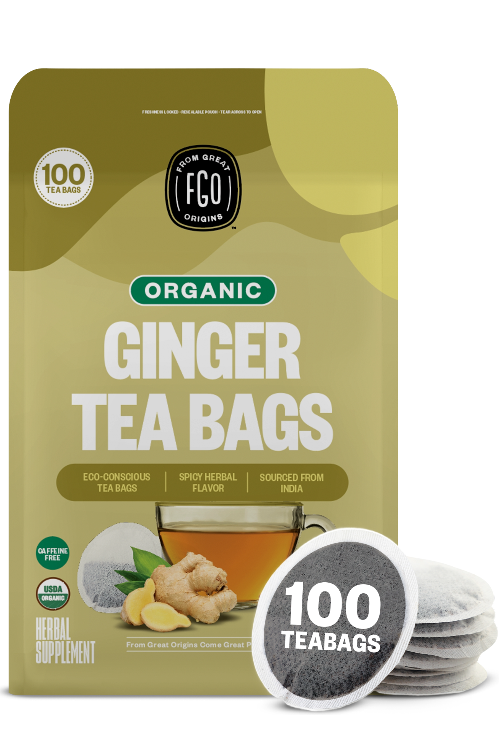Ginger Tea Bags – FGO - From Great Origins