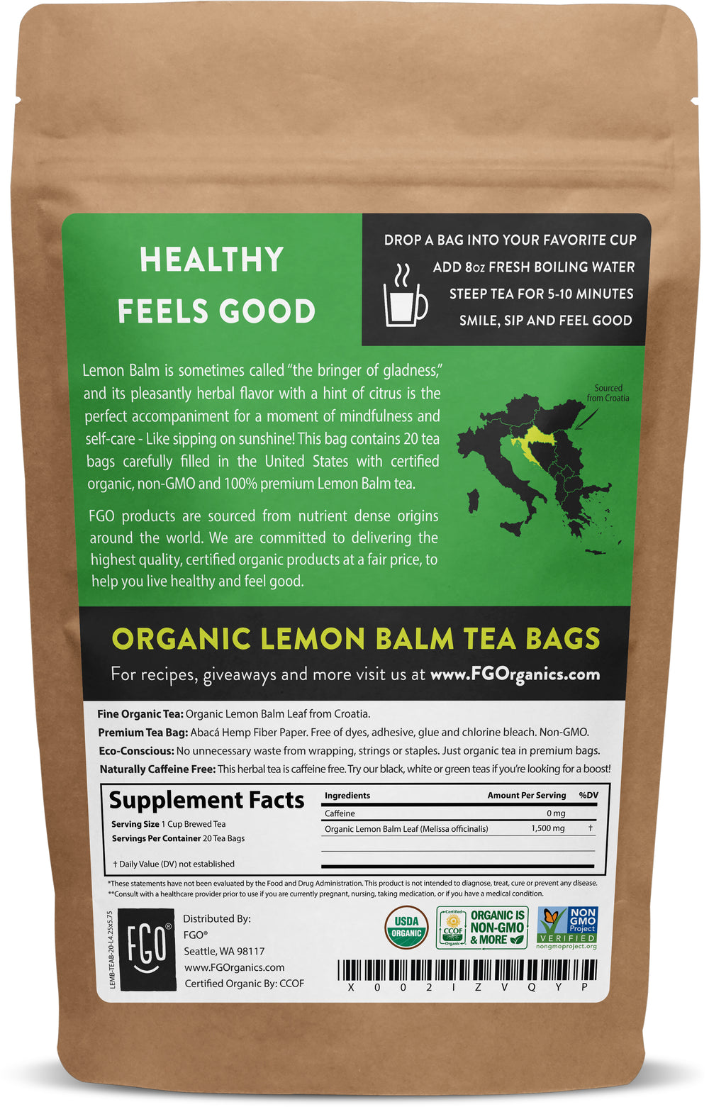 Lemon Balm Tea Bags