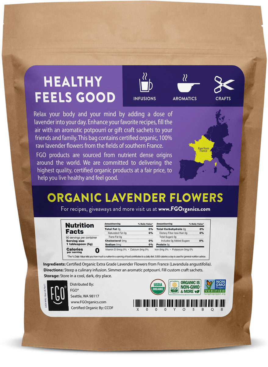 Nature Restore USDA Certified Organic Dried Lavender Flowers, Loose Leaf, Extra Grade, 4 Ounces