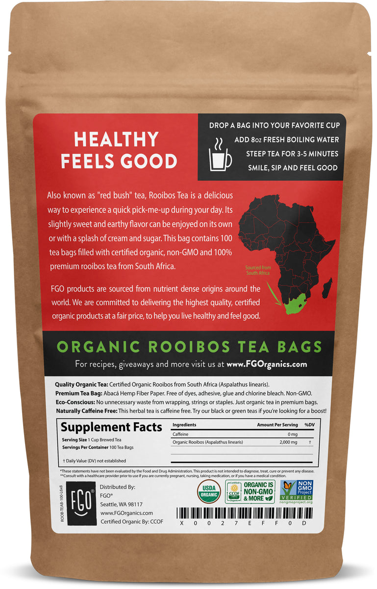FGO Organic Hibiscus Tea, Eco-Conscious Tea Bags, 100 Count, Packaging May  Vary (Pack of 1)
