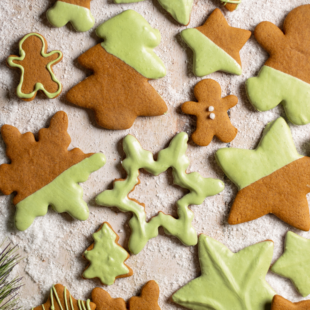 Matcha Dipped Gingerbread Cookies Recipe