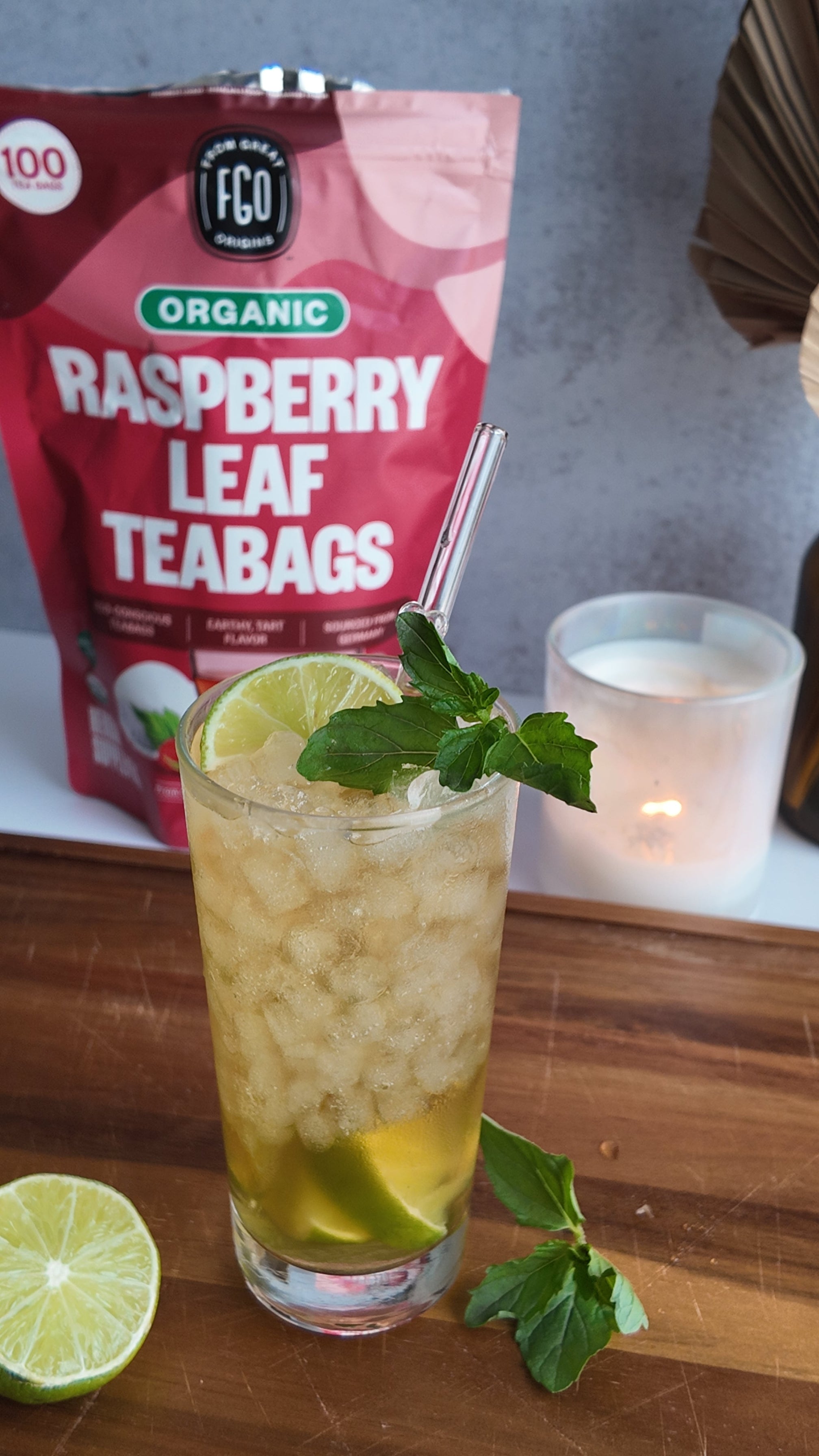 Raspberry Tea Mojito Mocktail