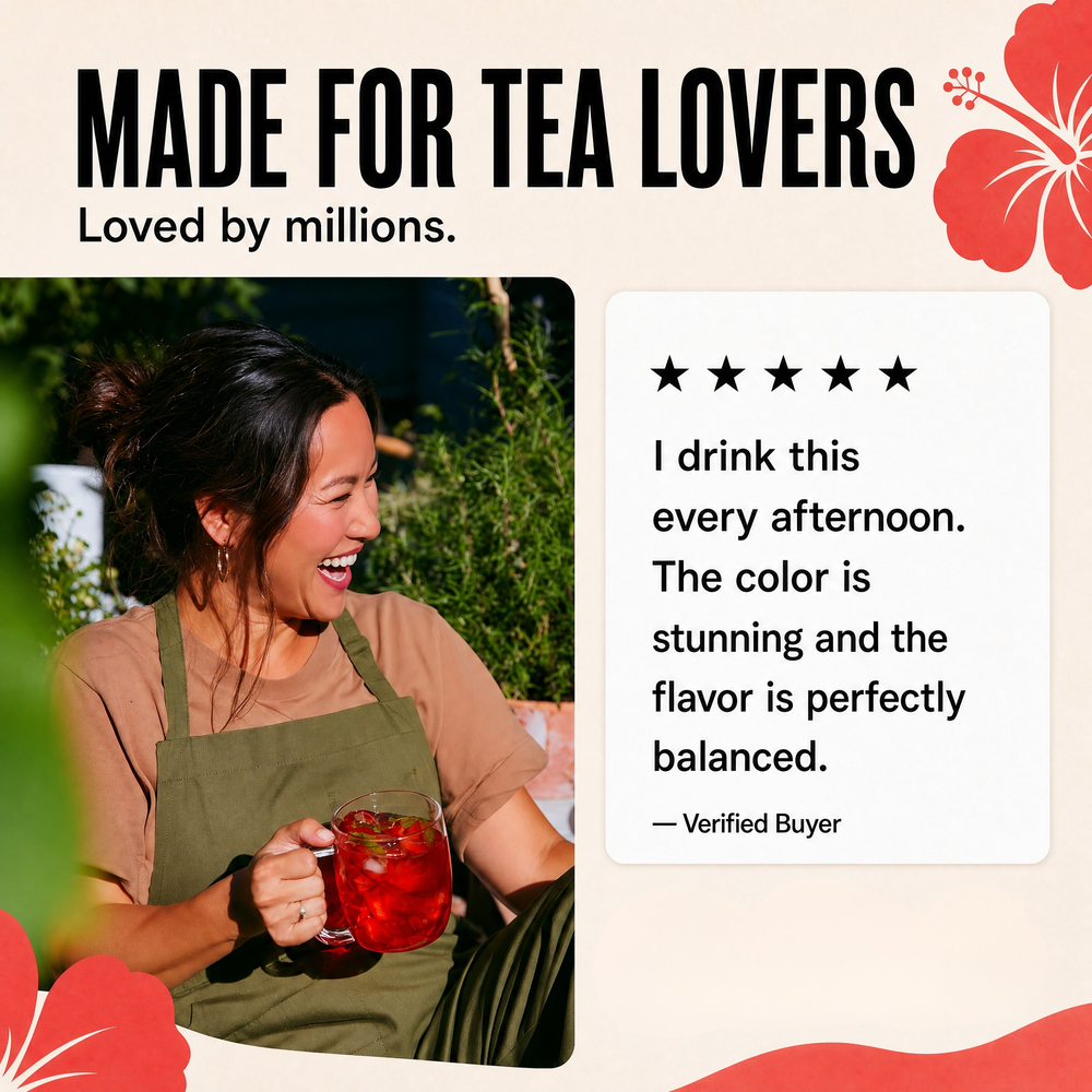 Organic Hibiscus Tea Bags — product photography