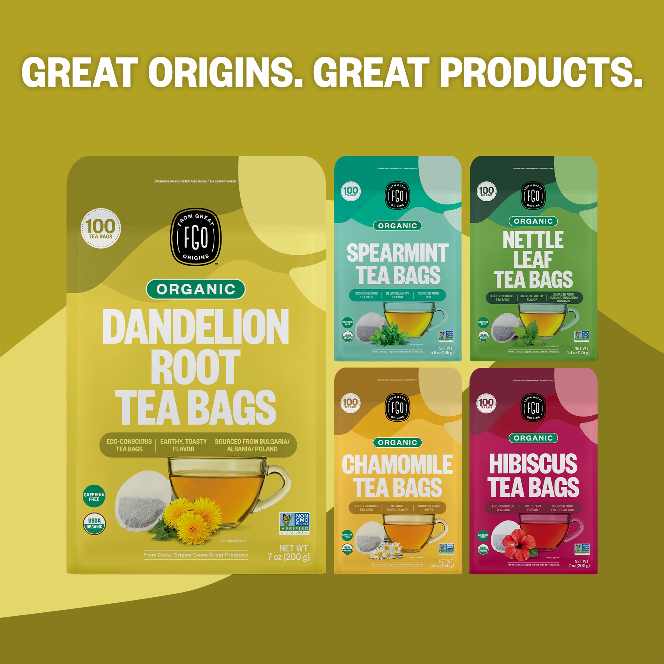 Dandelion Tea Bags – FGO - From Great Origins