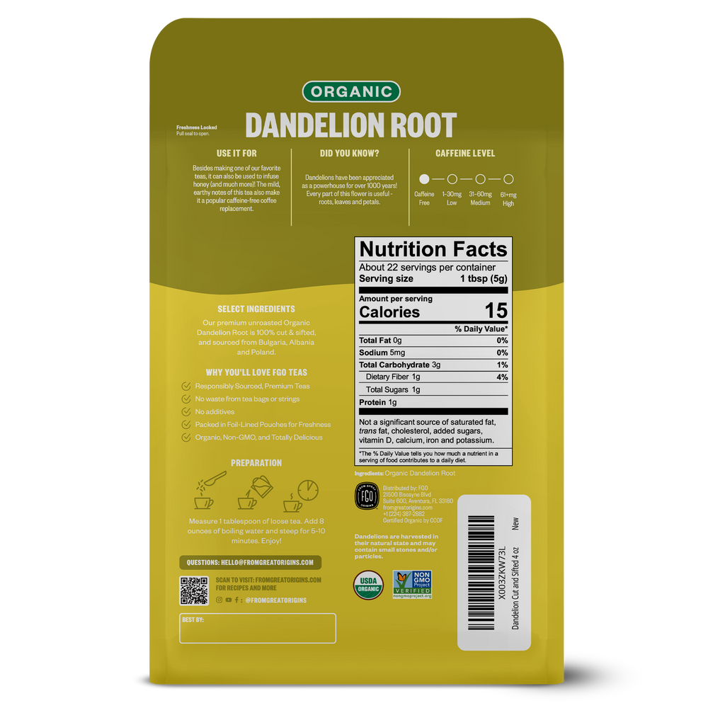 Dandelion Root - Cut & Sifted