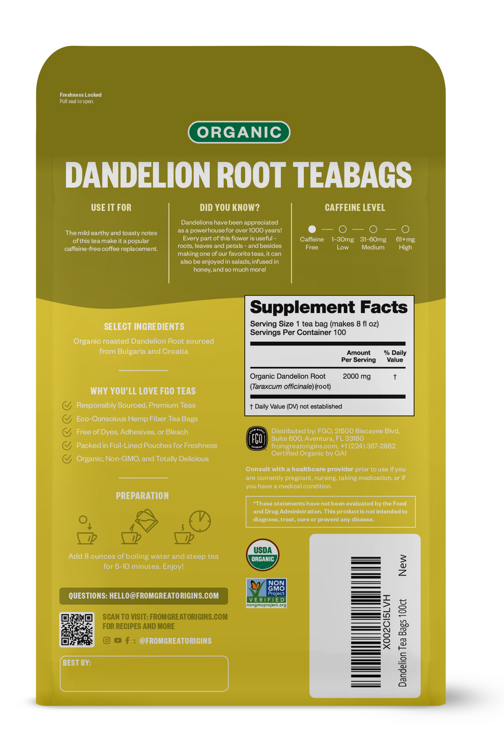 Dandelion Tea Bags