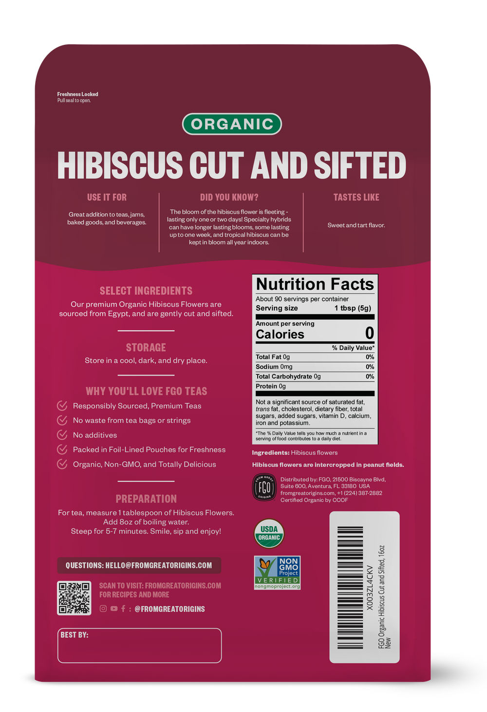 Hibiscus Flowers - Cut & Sifted