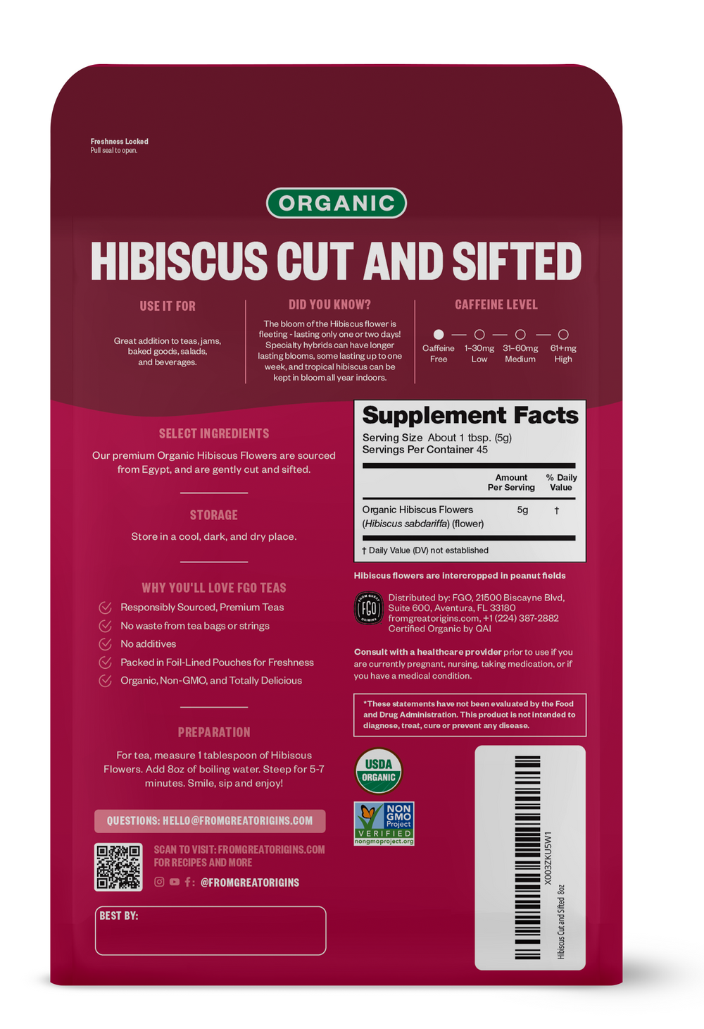 Hibiscus Flowers - Cut & Sifted