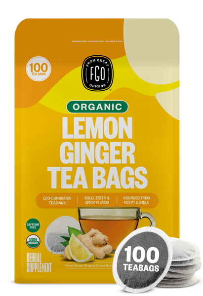 Lemon Ginger Tea Bags – FGO - From Great Origins