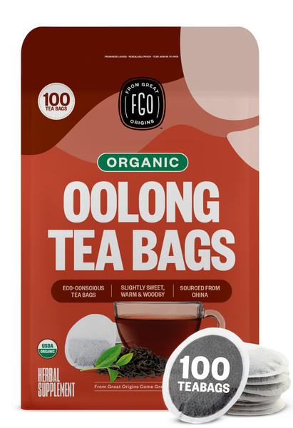 FGO Organic Ginger Peach Black Tea, Eco-Conscious Tea Bags, 20 Count