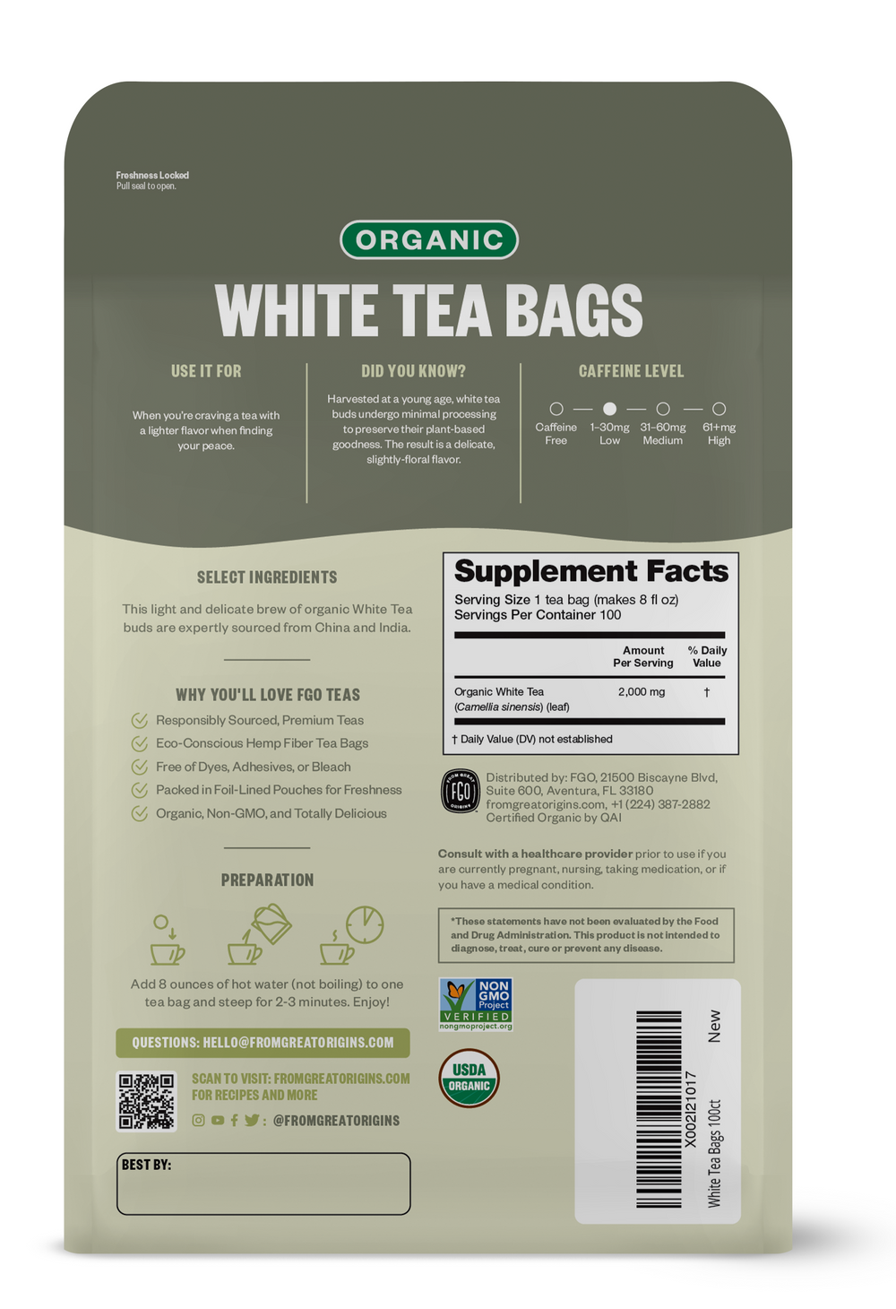 White Tea Bags