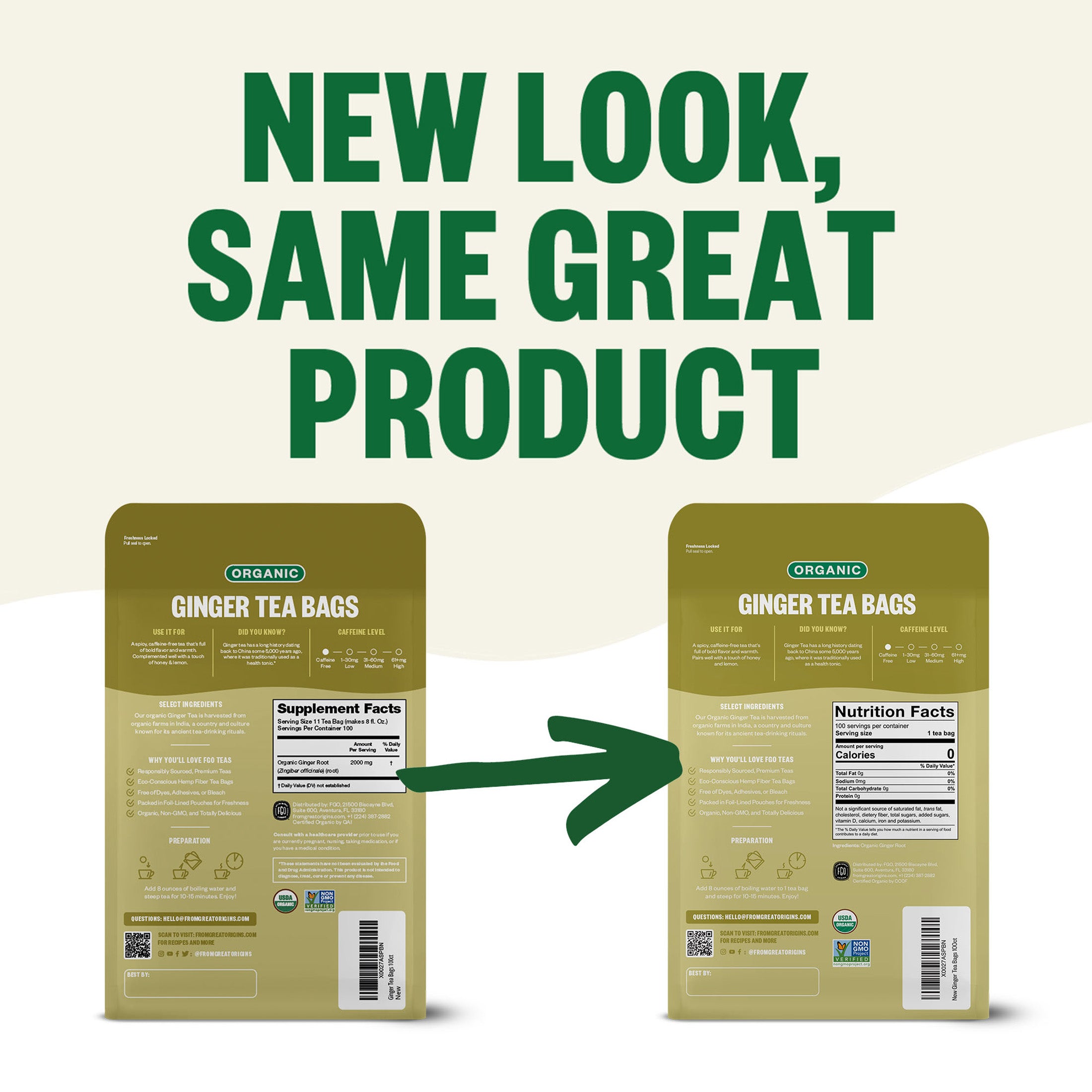 Ginger Tea Bags – FGO - From Great Origins
