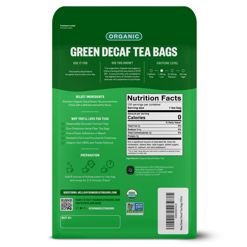Green Decaf Tea Bags