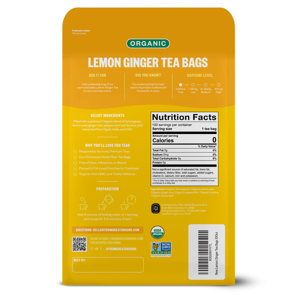 Lemon Ginger Tea Bags