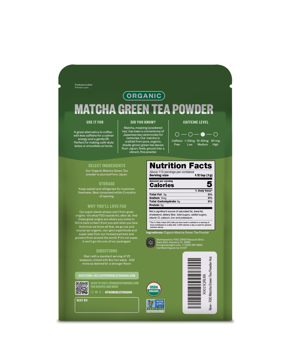 Unsweetened Matcha Powder