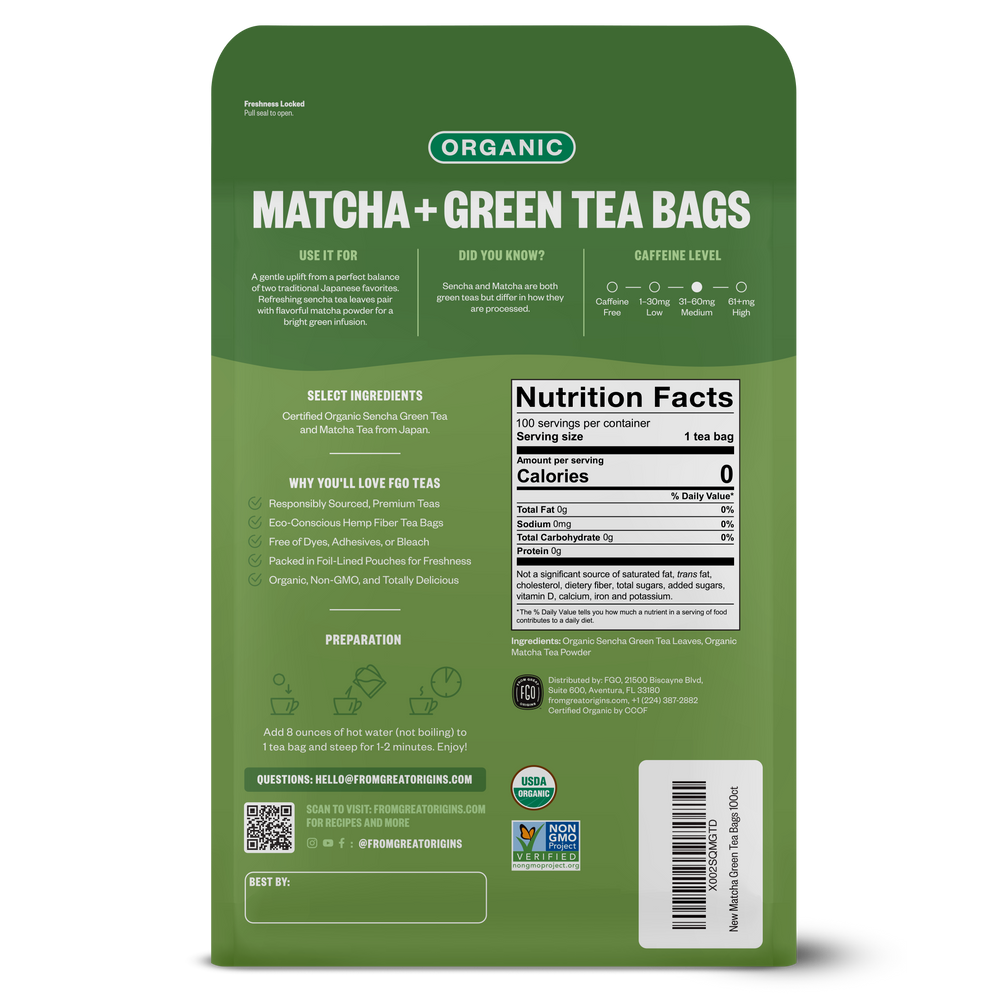 Matcha + Green Tea Bags
