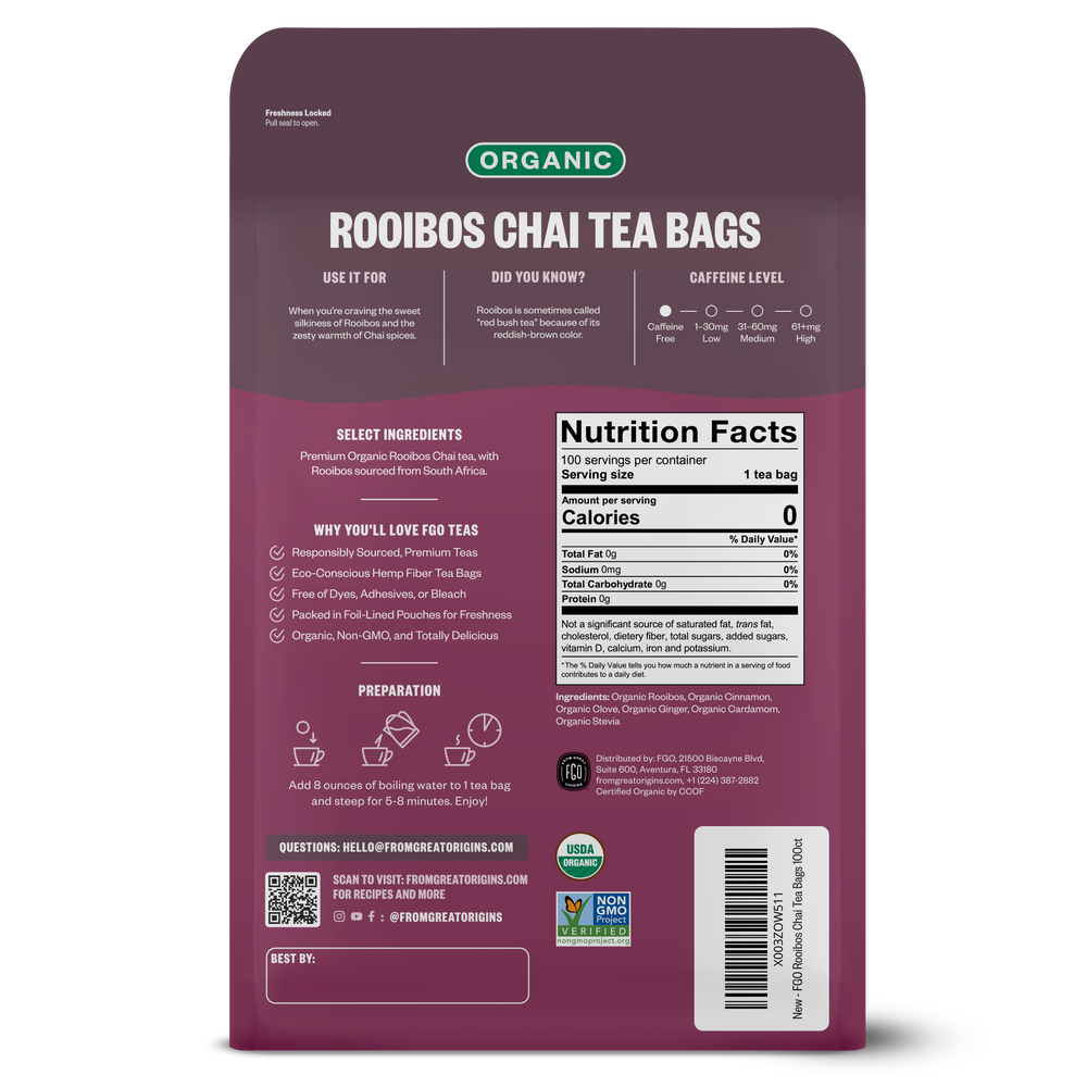 Rooibos Chai Tea Bags