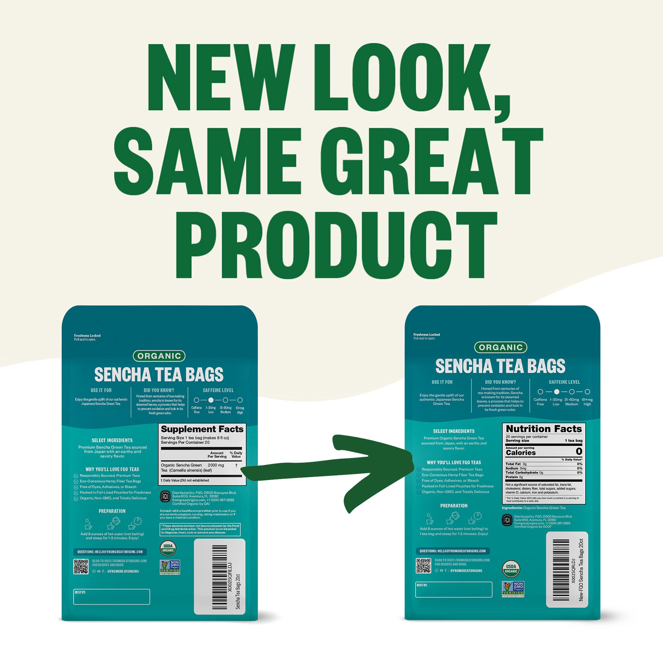 Sencha Tea Bags – FGO - From Great Origins