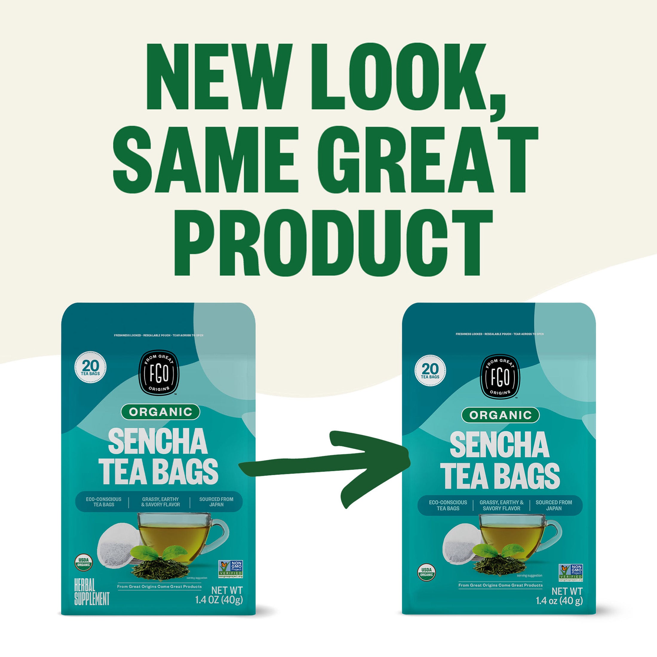 Sencha Tea Bags – FGO - From Great Origins Sencha Tea Bags – FGO - From Great Origins
