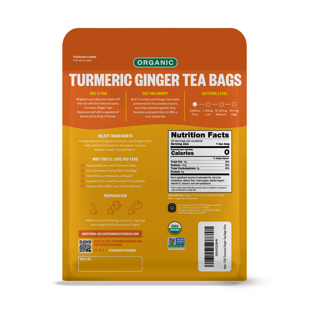 Turmeric Ginger Tea Bags