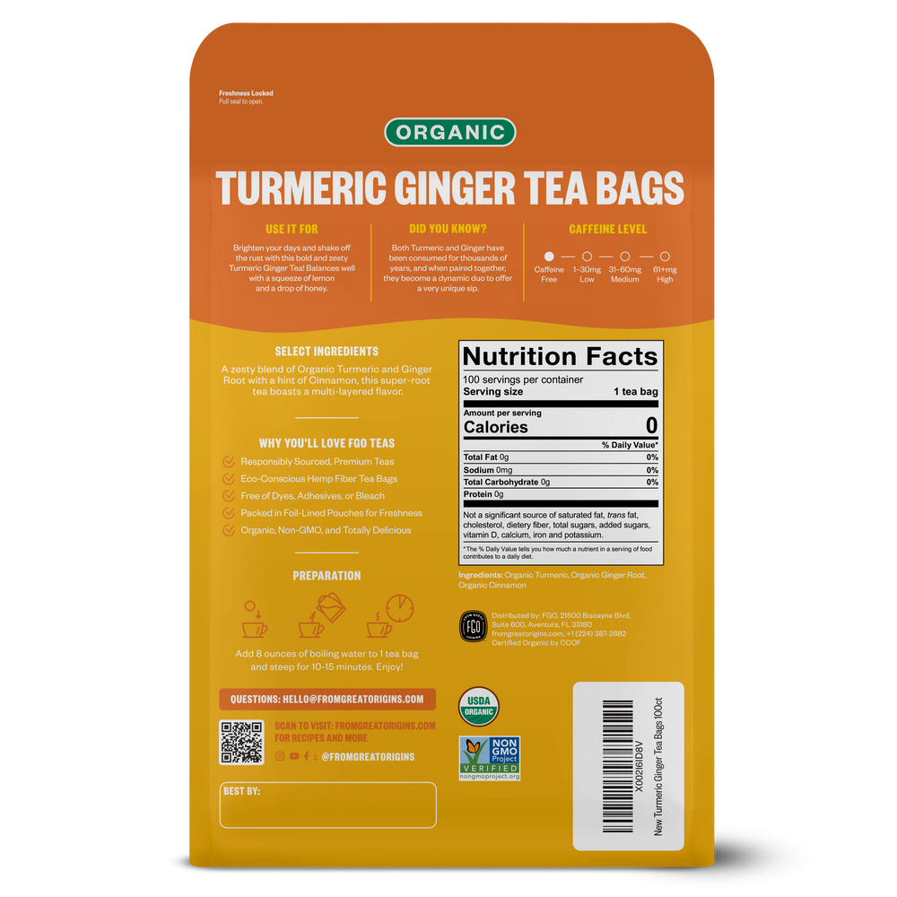 Turmeric Ginger Tea Bags