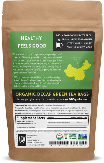 Green Decaf Tea Bags