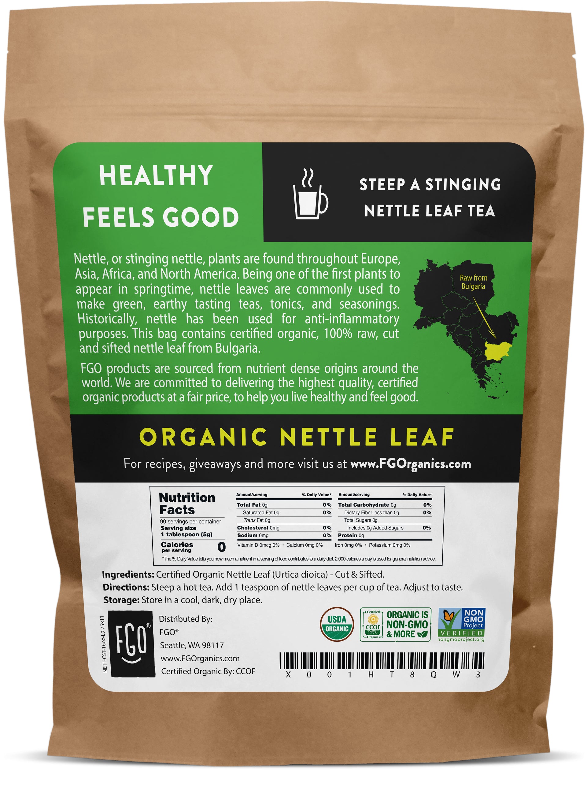 Nettle Leaf, Organic Cut-and-Sift