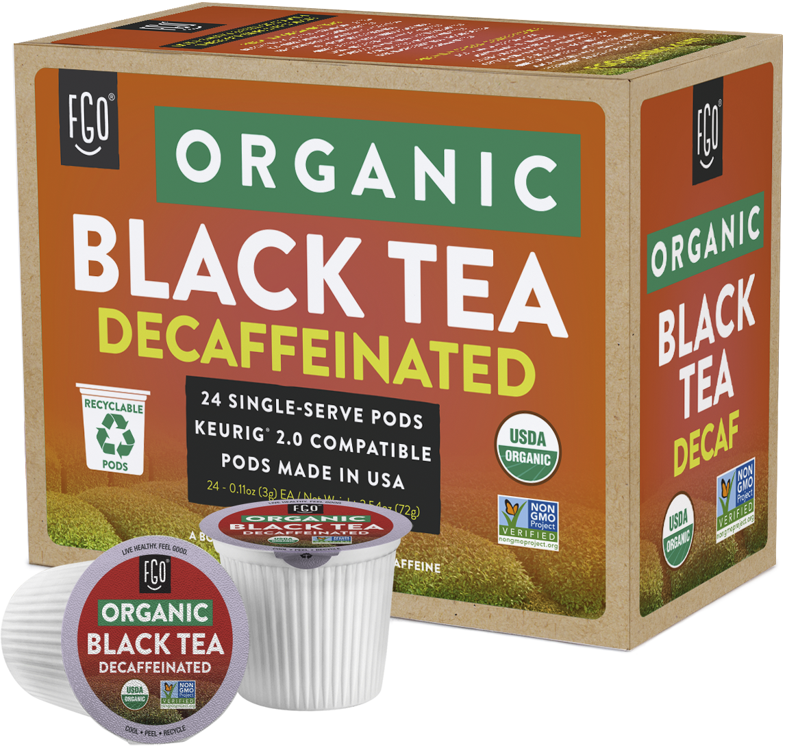 Black Decaf Tea K Cup Pods FGO From Great Origins
