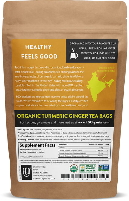 Turmeric Ginger Tea Bags