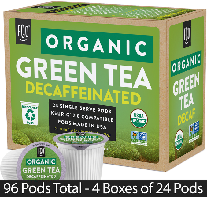 Green Decaf Tea K Cup Pods FGO From Great Origins