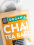 Eco-conscious chai tea bags.