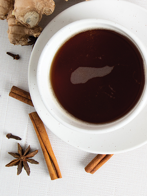 Hot brewed chai tea.